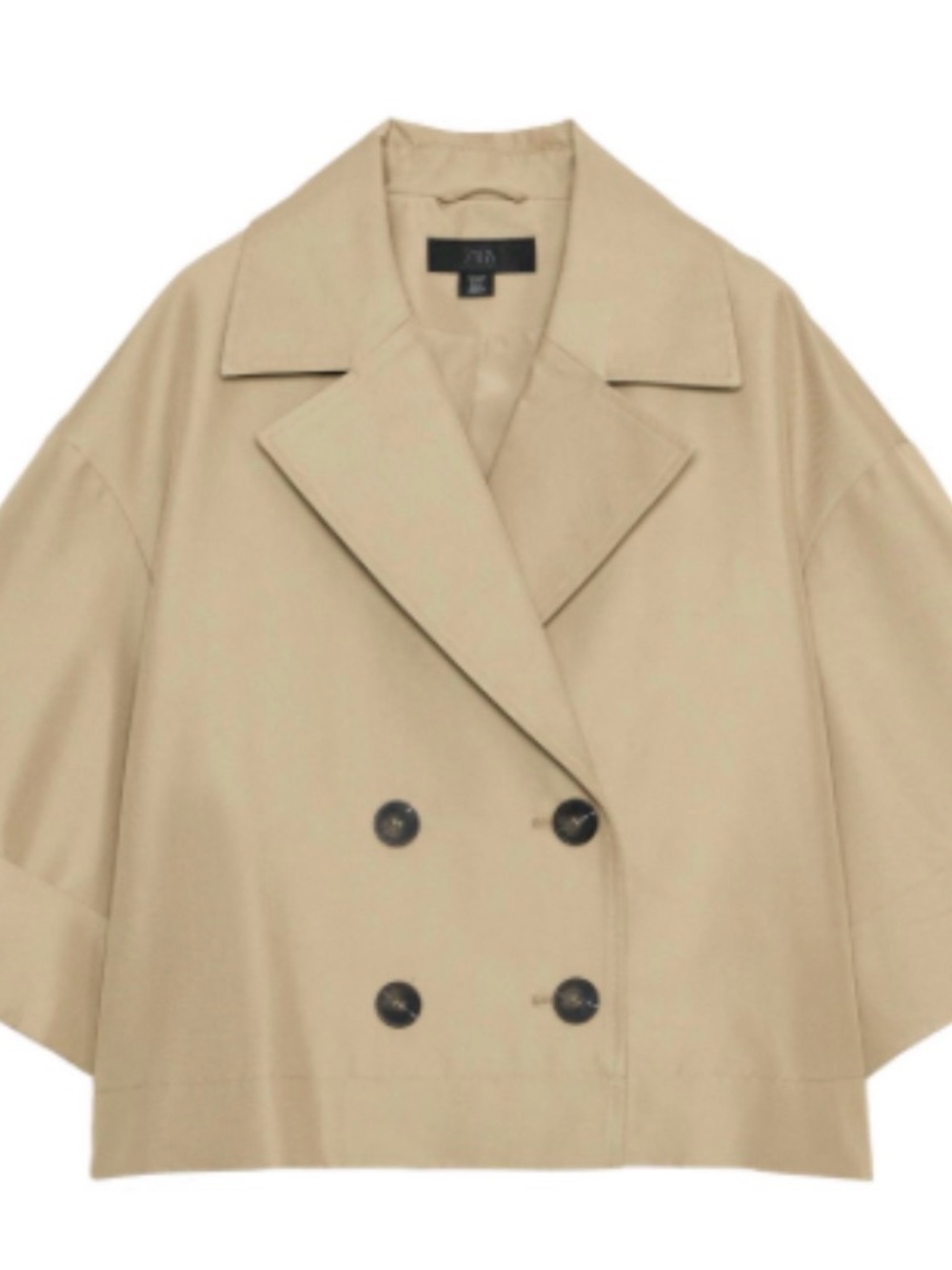Zara Short Trench Coat with Rolled Sleeves